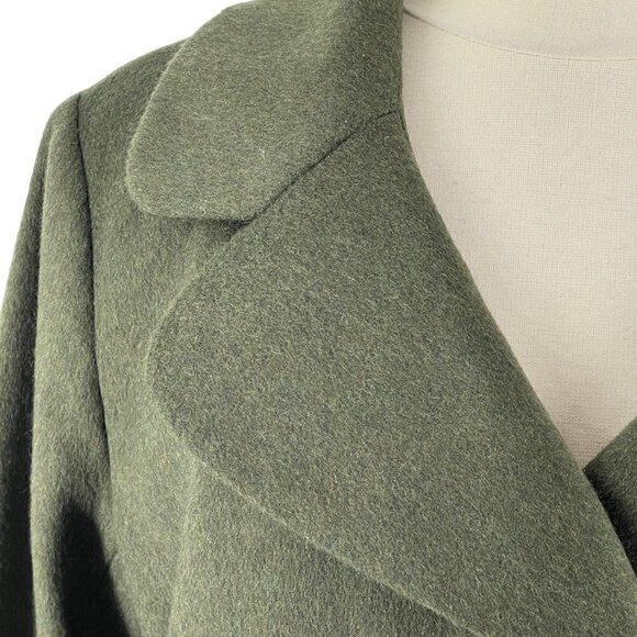 Talbots Brushed Italian Wool Double Breasted Jacket Blazer Olive Green Size 12 - Picture 7 of 13